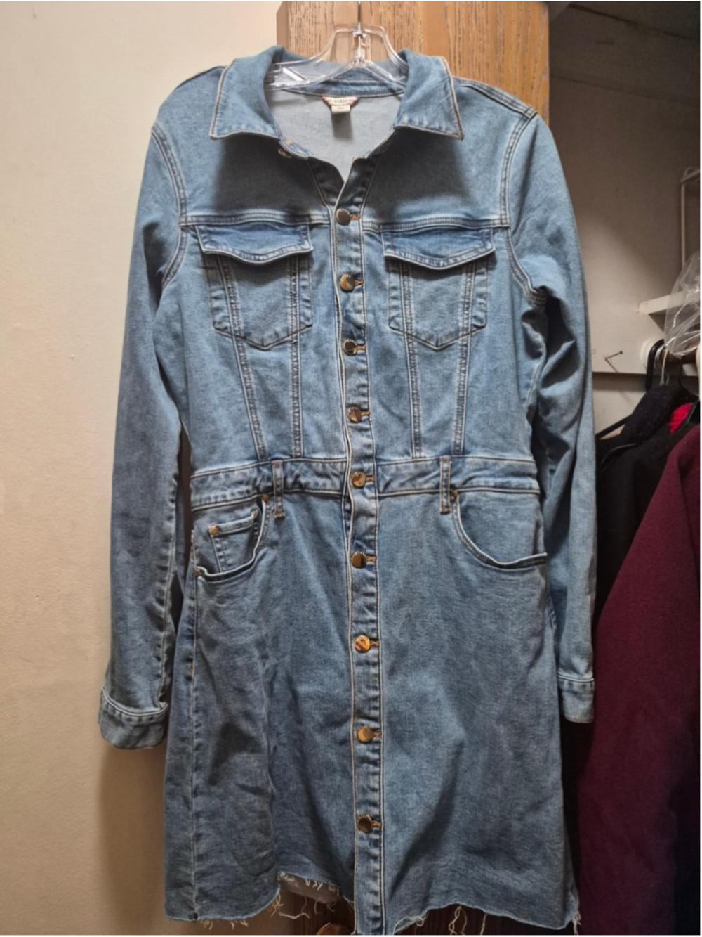 Guess Denim Mini Dress, Size L, Blue